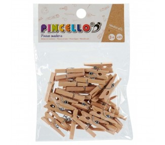 Pack 35 Mini Pinzas Madera