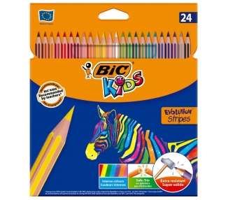 Est24 lapices colores Bic Kids stripes
