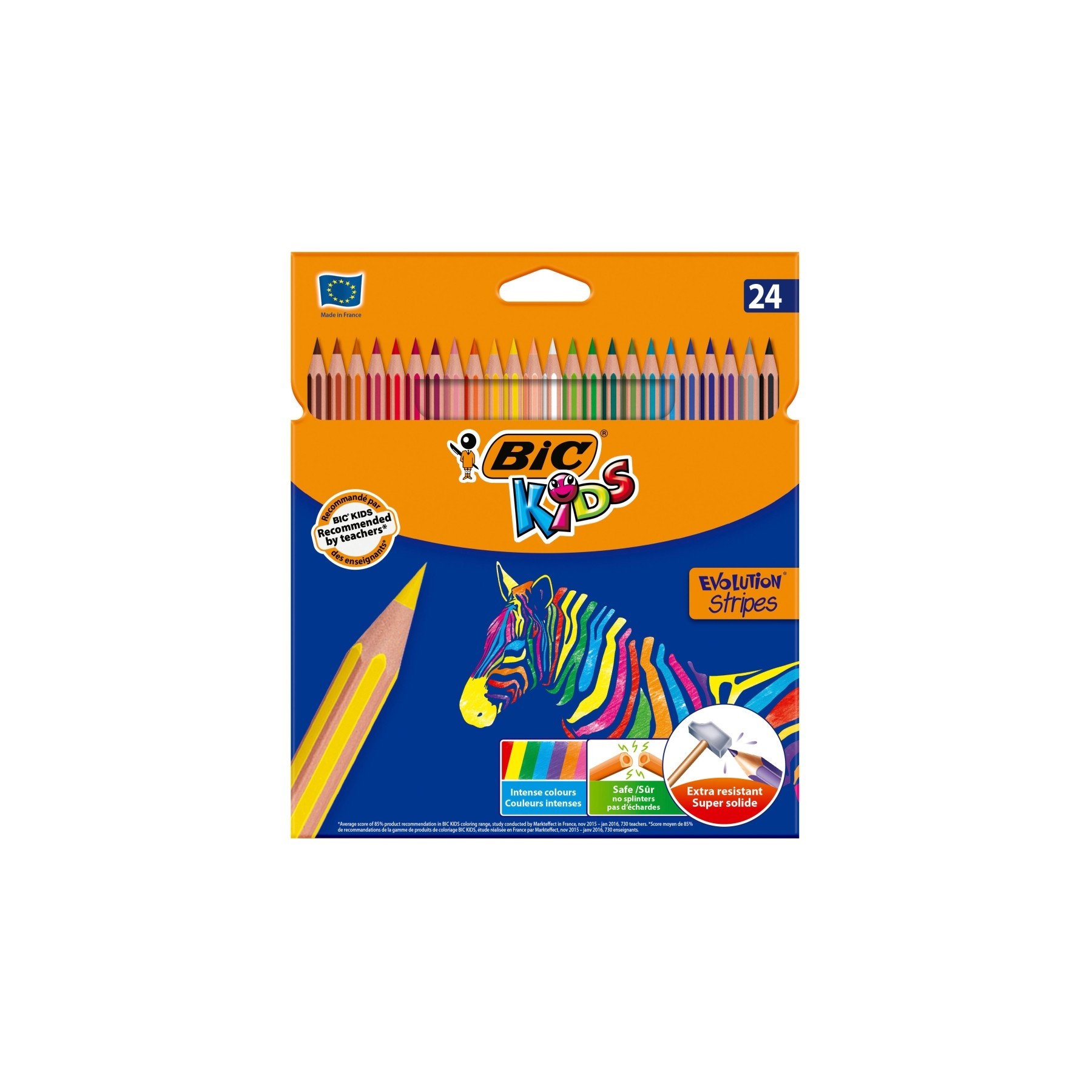 Est24 lapices colores Bic Kids stripes