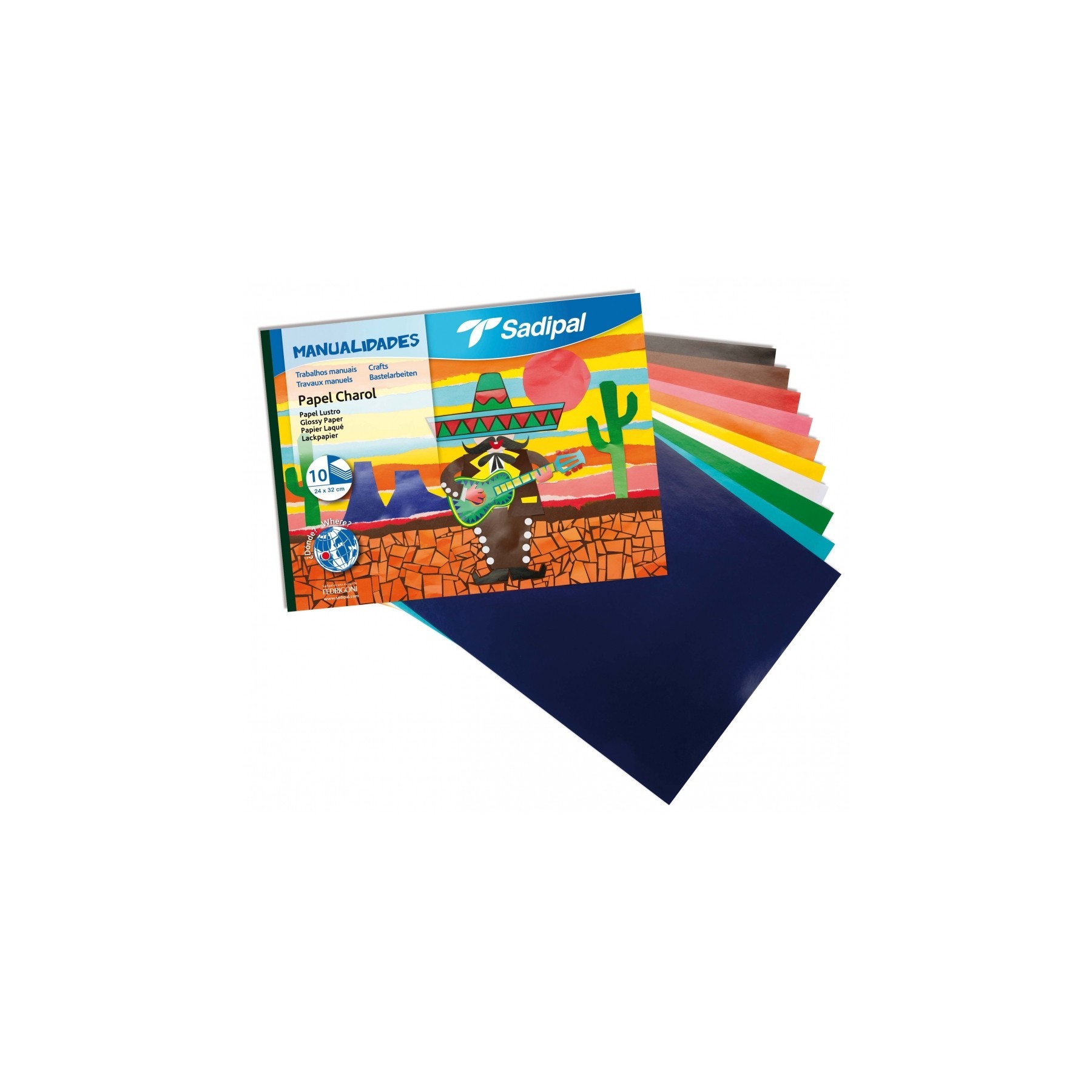 Bloc manualidades Papel charol 10 hojas