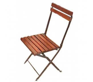 Silla hierro y madera 96x38 cm