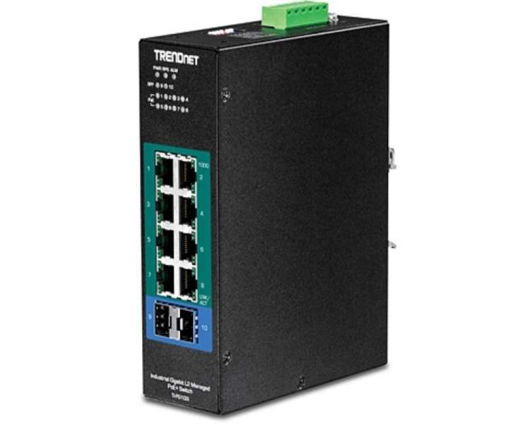 Switch gestionable trendnet ti-pg102i 10 puertos/ rj-45 gigabit 10/100/1000 / poe/ sfp