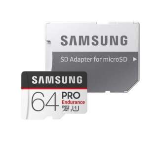 Tarjeta De Memoria Samsung Pro Endurance 64Gb Microsd Xc Con Adaptador Clase 10/100Mbs