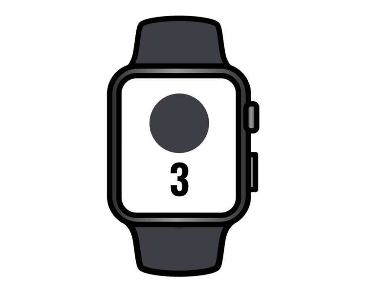 Apple watch series 3/ gps/ 38mm/ caja de aluminio en gris espacial/ correa deportiva negra