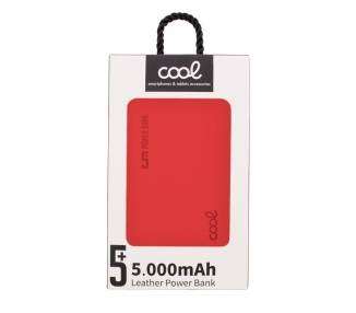 Bateria Externa Micro-usb Power Bank 5000 mAh COOL Leather Rojo