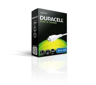 Cable usb 2.0 duracell usb5013w/ usb macho - microusb macho/ 1m/ blanco