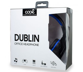 Auriculares Stereo Oficina COOL Dublin con micro (Negro-Azul)