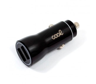 Cargador Coche Universal Doble Entrada Usb COOL Negro 2.4 Amp