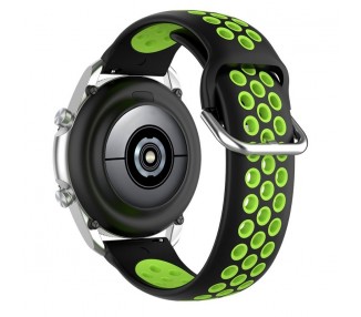 Correa Universal 20mm Amazfit Bip / GTS / Bip Lite / Huawei / Samsung / COOL Oslo Goma Negro-Verde