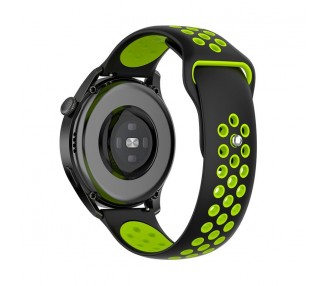 Correa Universal 22mm Amazfit GTR / Stratos / Huawei / Samsung / COOL Elite / Sunset Goma Negro-Verde