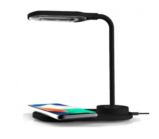 Lámpara LED + Base Carga Inalámbrica Qi COOL Negro