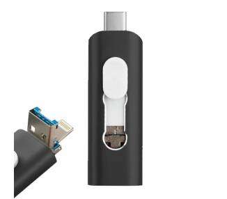 Memoria USB Pen Drive USB x32 GB COOL (3 en 1) Lightning / Tipo-C / Micro-USB Negro