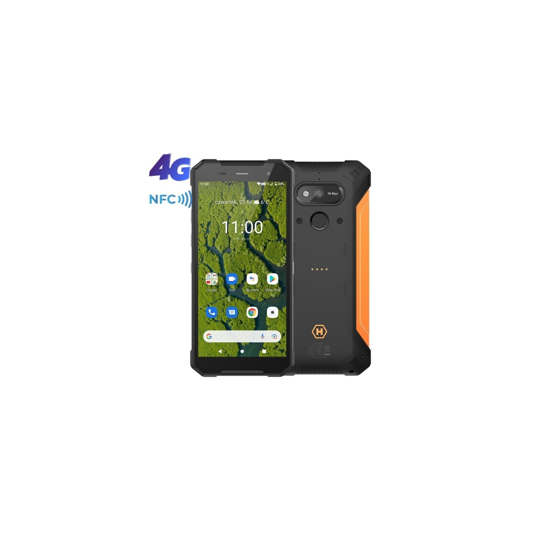 Smartphone ruggerizado hammer explorer plus eco 4gb/ 64gb/ 5.72'/ negro y naranja