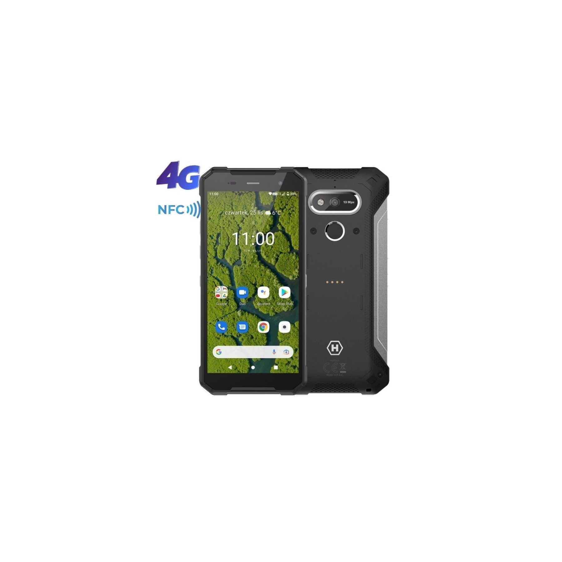 Smartphone ruggerizado hammer explorer plus eco 4gb/ 64gb/ 5.72'/ negro y plata