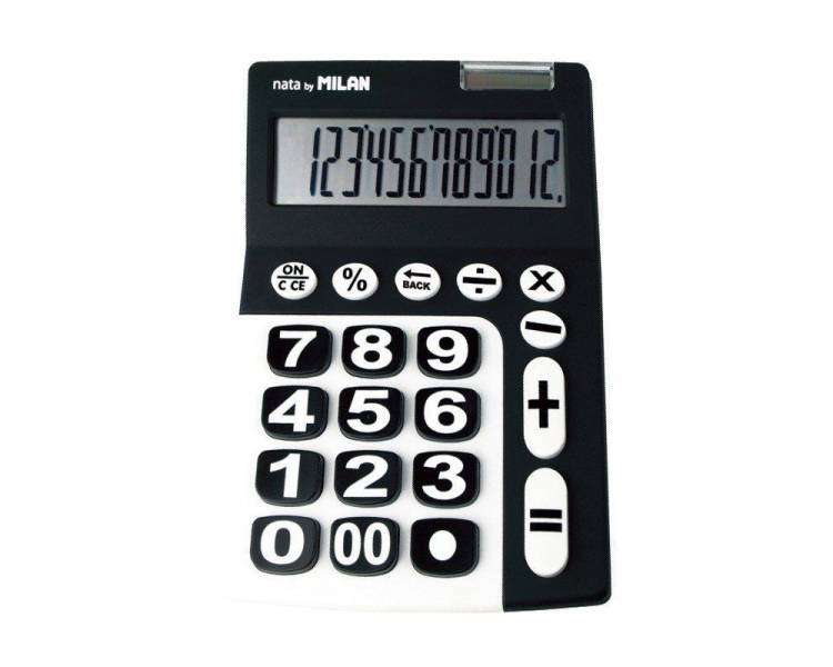 Calculadora milan 150912kbl/ negra y blanca