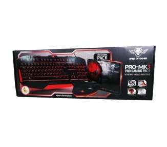 Pack gaming spirit of gamer pro-mk3/ teclado pro-k3 + ratón pro-m3 + alfombrilla