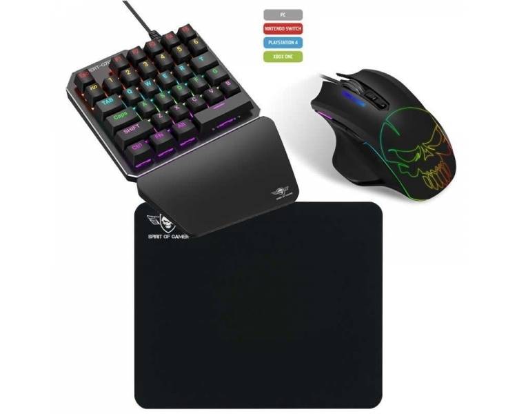 Pack gaming spirit of gamer xpert-g700/ teclado mecánico/ ratón óptico + alfombrilla
