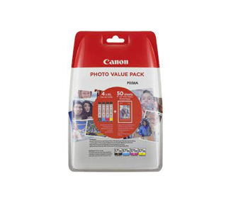 CANON CLI571XL PACK DE 4 CARTUCHOS DE TINTA ORIGINALES - 50 HOJAS DE PAPEL FOTOGRAFICO - 0332C005