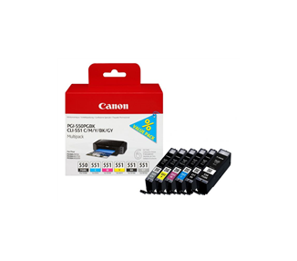 CANON PGI550/CLI551 PACK DE 6 CARTUCHOS DE TINTA ORIGINALES - 6496B005