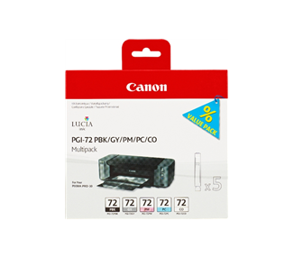 CANON PGI72 PACK DE 5 CARTUCHOS DE TINTA ORIGINALES - NEGRO PHOTO, GRIS, MAGENTA PHOTO, CYAN PHOTO, OPTIMIZADOR - 6403B007