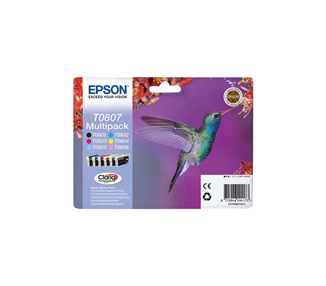 EPSON T0807 PACK DE 6 CARTUCHOS DE TINTA ORIGINALES - C13T08074011