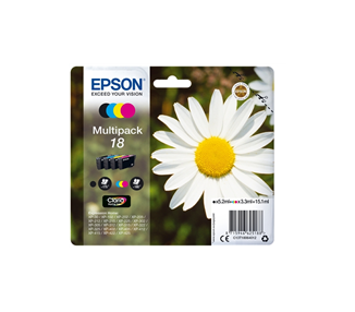 EPSON T1806 (18) PACK DE 4 CARTUCHOS DE TINTA ORIGINALES - C13T18064012