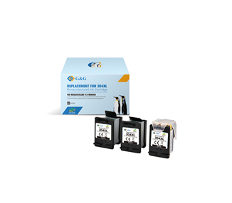 Cartuchos De Tinta Remanufacturados Compatible Para Hp 304Xl V3 Negro Multipack 3 Eco-Saver N9K08Ae,N9K06Ae Muestra Nivel Tinta