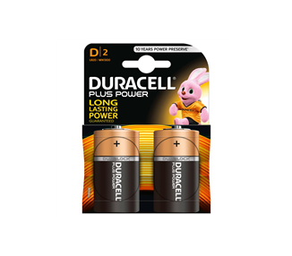 Duracell Mn1300B2 Pilas Bateria Alcalinas D LR20 1.5V Plus Power (2 Unidades)