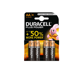 Duracell Mn1500B4 Pilas Bateria Alcalinas AA LR6 1.5V Plus Power (4 Unidades)