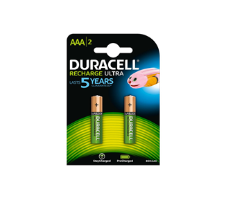 Duracell Pilas Bateria Recargables NiHM AAA LR03 1.2V 850Mah Ultra (2 Unidades)