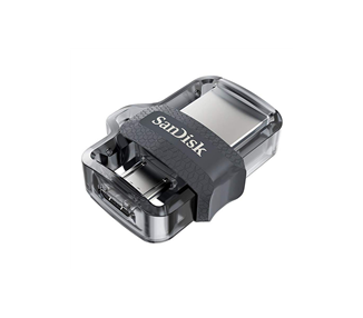 SANDISK ULTRA DUAL DRIVE M3.0 MEMORIA USB 3.0 Y MICRO USB 64GB - HASTA 150MB/S DE LECTURA - COLOR TRANSPARENTE/NEGRO (PENDRIVE)