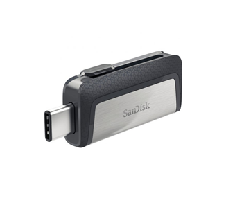 SANDISK ULTRA DUAL MEMORIA USB-C Y USB-A 64GB - HASTA 150MB/S DE LECTURA - DISEÑO METALICO - COLOR ACERO/NEGRO (PENDRIVE)