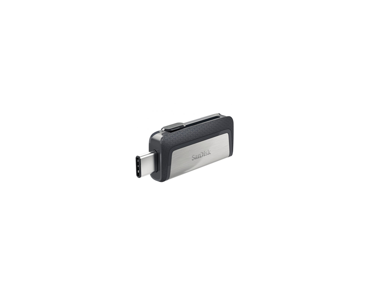 Memoria USB SANDISK ULTRA DUAL-C Y USB-A 64GB - HASTA 150MB/S DE LECTURA - DISEÑO METALICO - COLOR ACERO/NEGRO (Pen Drive)