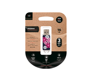 Memoria USB TECHONETECH FLOWER POWER 2.0 16GB (Pen Drive)