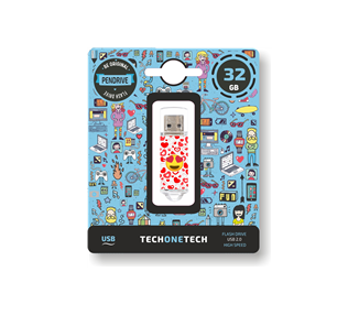 TECHONETECH HEART EYES MEMORIA USB 2.0 32GB (PENDRIVE)