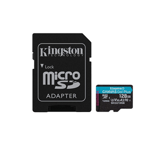 Kingston Tarjeta Micro SDXC 128Gb Uhs-I U3 V30 Clase 10 170Mb/S Canvas Go Plus Con Adaptador