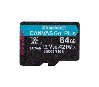 Kingston Tarjeta Micro SDXC 64Gb Uhs-I U3 V30 Clase 10 170Mb/S Canvas Go Plus