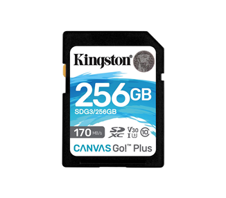 Kingston Tarjeta SDXC 256Gb Uhs-I U3 V30 Clase 10 170Mb/S Canvas Go Plus