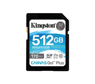 Kingston Tarjeta SDXC 512Gb Uhs-I U3 V30 Clase 10 170Mb/S Canvas Go Plus