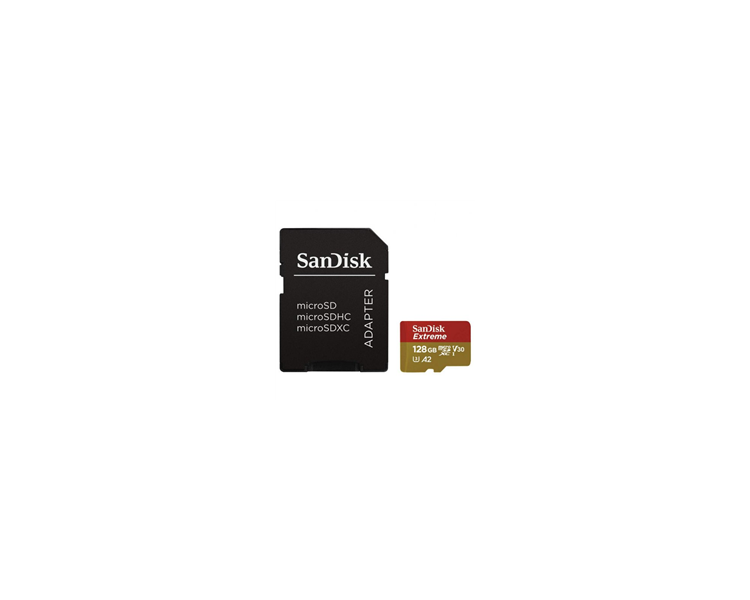 SANDISK EXTREME TARJETA MICRO SDXC 128GB UHS-I U3 V30 A2 CLASE 10 160MB/S + ADAPTADOR SD