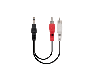 Cable estéreo nanocable 10.24.0300/ jack 3.5 macho - 2x rca macho/ 30cm/ negro