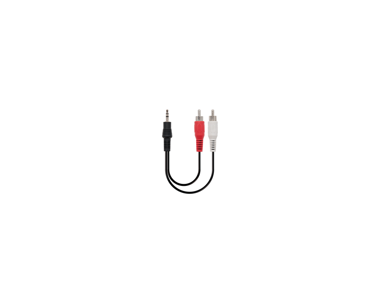 Cable estéreo nanocable 10.24.0300/ jack 3.5 macho - 2x rca macho/ 30cm/ negro