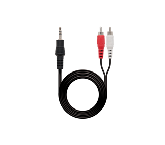 Cable estéreo nanocable 10.24.0305/ jack 3.5 macho - 2x rca macho/ 5m/ negro