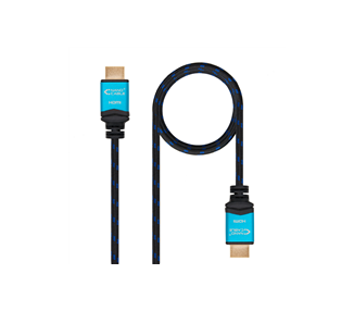 Cable hdmi 2.0 4k nanocable 10.15.3700/ hdmi macho - hdmi macho/ 0.5m/ negro/ azul