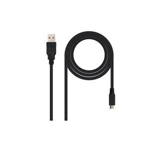 Cable usb 2.0 nanocable 10.01.0500/ usb macho - microusb macho/ 80cm/ negro