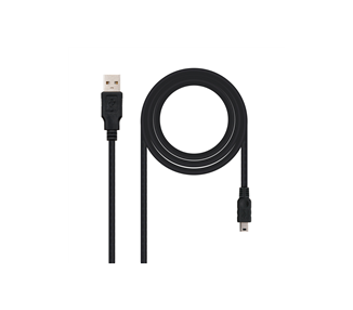 Cable usb 2.0 nanocable 10.01.0402/ usb macho - miniusb macho/ 1.8m/ negro