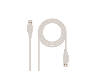 Cable usb 2.0 nanocable 10.01.0303/ usb macho - usb macho/ 2m/ beige