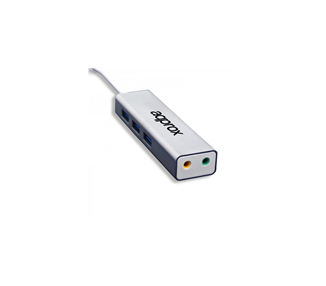 APPROX HUB DE 3 USB 3.0, SALIDA Y ENTRADA JACK3.5MM DE AUDIO - ADAPTADOR DE SONIDO USB 5.1 - PEQUEÑO Y LIGERO - MÁXIMA COMPATIBILIDAD