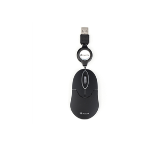NGS SIN RATON USB 1000DPI - CABLE RETRACTIL - 3 BOTONES - USO AMBIDIESTRO - COLOR NEGRO