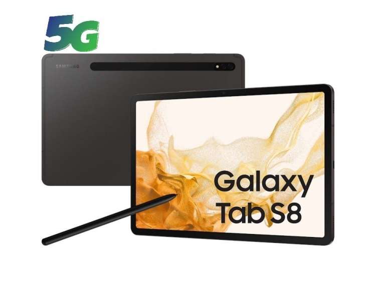 Tablet samsung galaxy tab s8 11'/ 8gb/ 256gb/ octacore/ 5g/ gris grafito